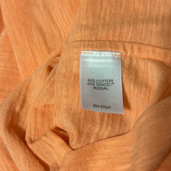 J Jill Women Tunic‎ Top XL Orange Slub Knit Tee Minimal Resort Coastal Beachy - Picture 6 of 8